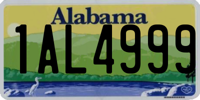 AL license plate 1AL4999