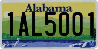 AL license plate 1AL5001