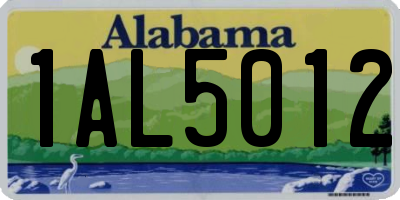 AL license plate 1AL5012