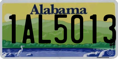 AL license plate 1AL5013