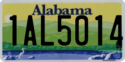 AL license plate 1AL5014