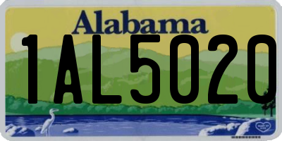 AL license plate 1AL5020