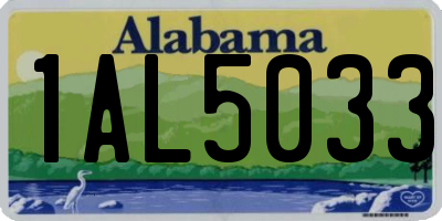 AL license plate 1AL5033