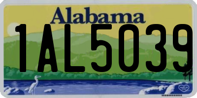 AL license plate 1AL5039