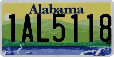 AL license plate 1AL5118