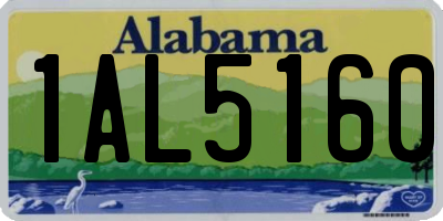 AL license plate 1AL5160