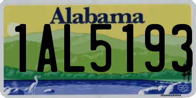 AL license plate 1AL5193