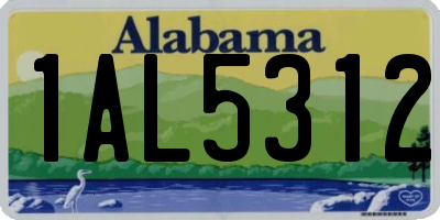 AL license plate 1AL5312