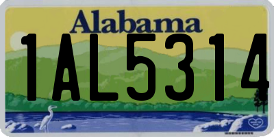 AL license plate 1AL5314
