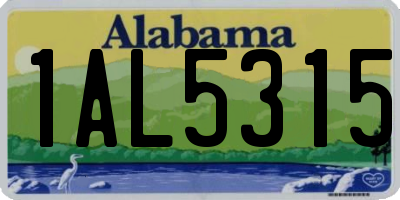 AL license plate 1AL5315