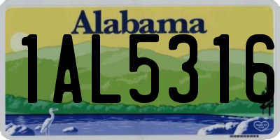 AL license plate 1AL5316