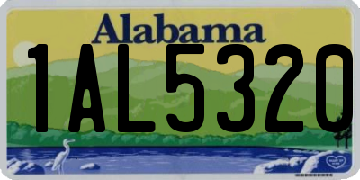 AL license plate 1AL5320