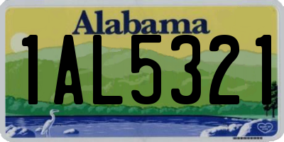 AL license plate 1AL5321