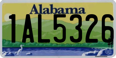 AL license plate 1AL5326