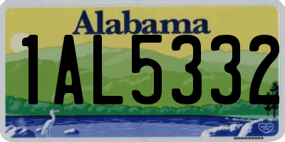 AL license plate 1AL5332