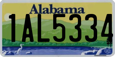 AL license plate 1AL5334