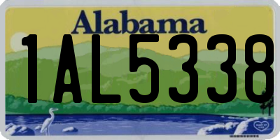 AL license plate 1AL5338