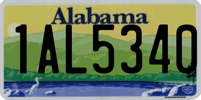 AL license plate 1AL5340