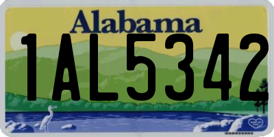 AL license plate 1AL5342