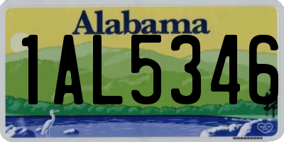 AL license plate 1AL5346
