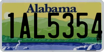AL license plate 1AL5354