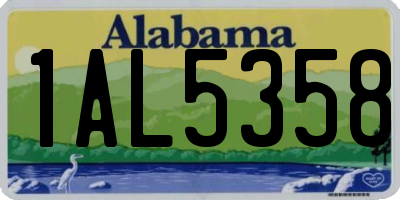 AL license plate 1AL5358