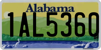 AL license plate 1AL5360