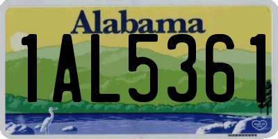 AL license plate 1AL5361