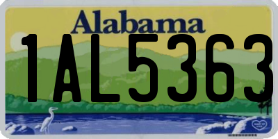 AL license plate 1AL5363