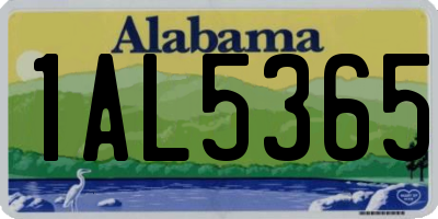 AL license plate 1AL5365