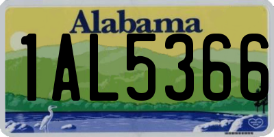 AL license plate 1AL5366