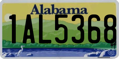 AL license plate 1AL5368