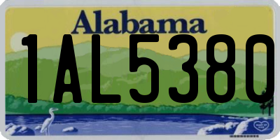 AL license plate 1AL5380