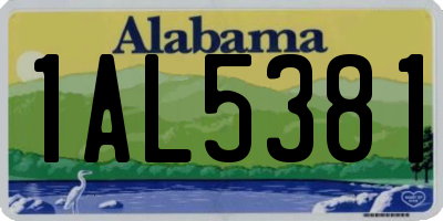AL license plate 1AL5381