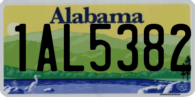 AL license plate 1AL5382