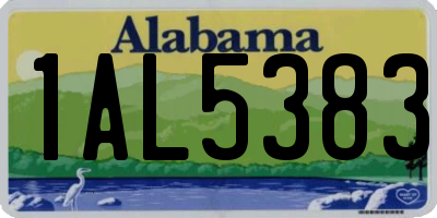 AL license plate 1AL5383