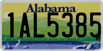 AL license plate 1AL5385