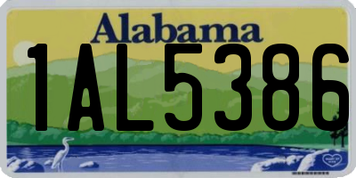 AL license plate 1AL5386