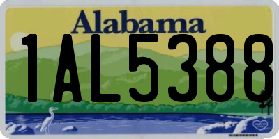 AL license plate 1AL5388