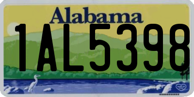 AL license plate 1AL5398