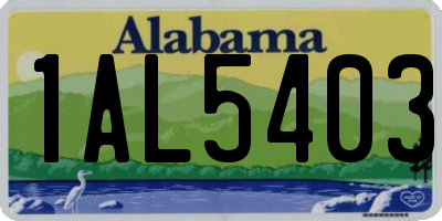AL license plate 1AL5403