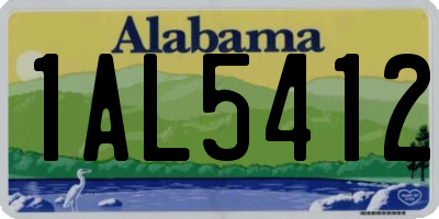 AL license plate 1AL5412