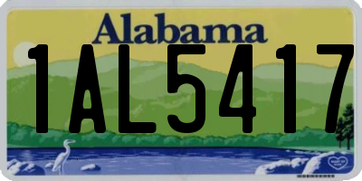 AL license plate 1AL5417