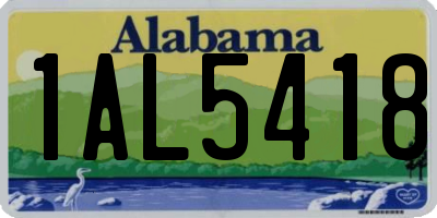 AL license plate 1AL5418