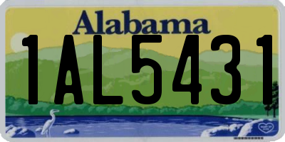 AL license plate 1AL5431
