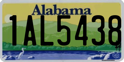 AL license plate 1AL5438