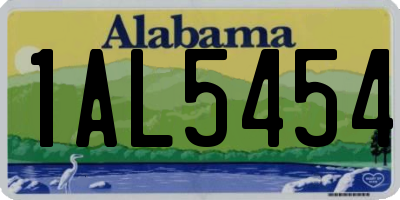 AL license plate 1AL5454