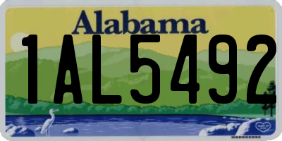 AL license plate 1AL5492
