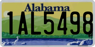 AL license plate 1AL5498