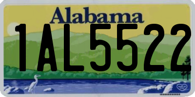 AL license plate 1AL5522